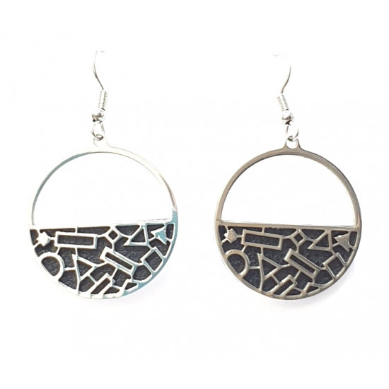 interchangeable leather earrings black / white