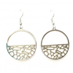 interchangeable Leather earrings white / black