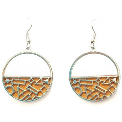interchangeable leather earrings brown / black