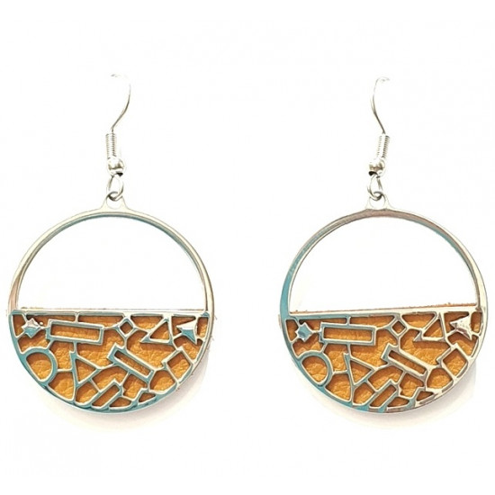 interchangeable leather earrings brown / black
