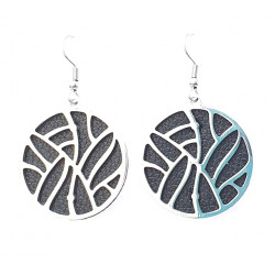 interchangeable leather earrings black / white