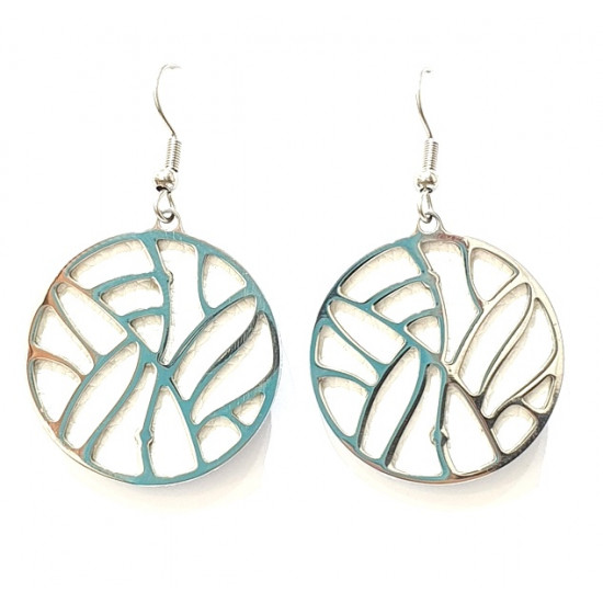 interchangeable Leather Earrings white / blue