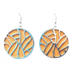 interchangeable leather earrings brown / black