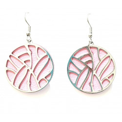 interchangeable leather earrings pink / purple