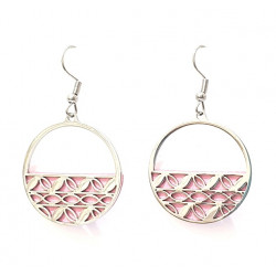 interchangeable leather earrings pink / purple