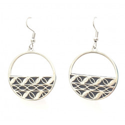 interchangeable leather earrings black / white