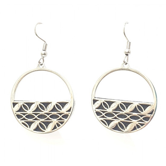 interchangeable leather earrings black / white