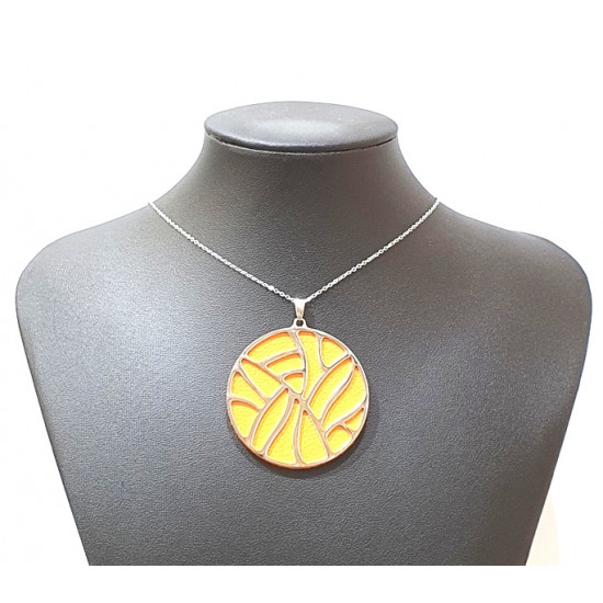 interchangeable necklace orange / brown