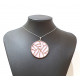 Collier argenté cuir interchangeable rose/violet