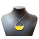 Collier argenté cuir interchangeable jaune/argenté