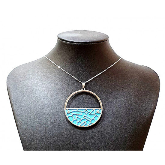 interchangeable necklace blue / white
