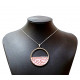 Collier argenté cuir interchangeable rose/violet