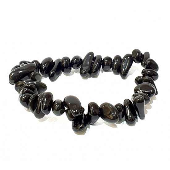 bracelet obsidienne oeil celeste chips
