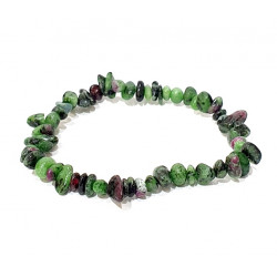 bracelet zoisite et rubis chips
