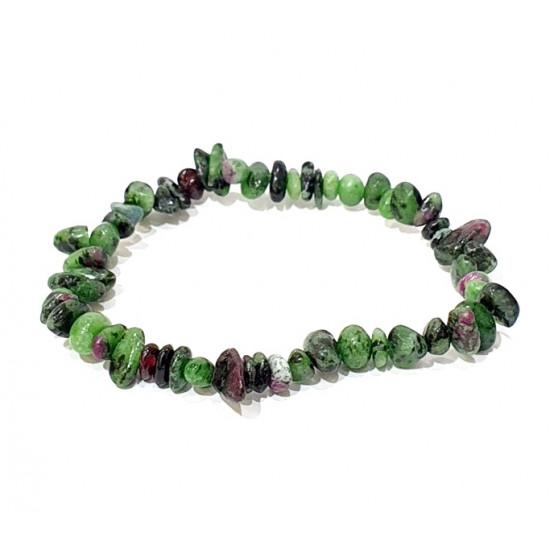bracelet zoisite et rubis chips