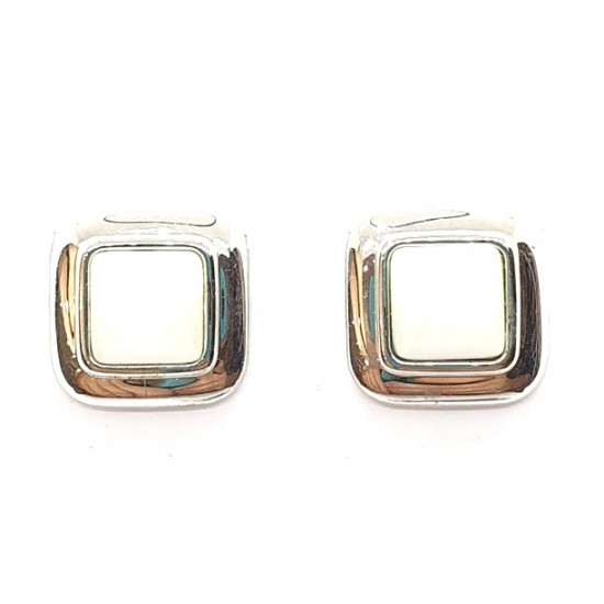 boucles d'oreilles à clips oeil de chat blanc