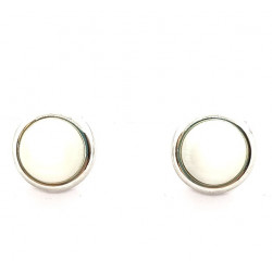 white cats eye clip-on earrings