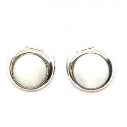 white cats eye clip-on earrings