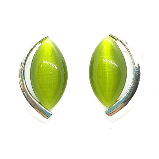 Green aventurine clip-on earrings