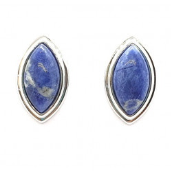 sodalite clip-on earrings