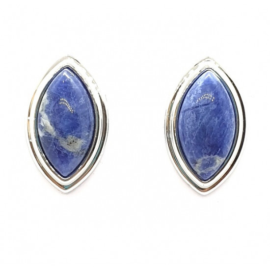 sodalite clip-on earrings