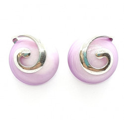 Purple pearl clip-on earrings