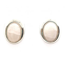 rose quartz clip-on earrings