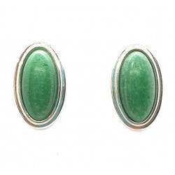 Green aventurine clip-on earrings