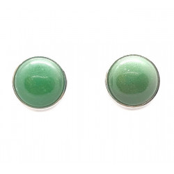 Green aventurine clip-on earrings
