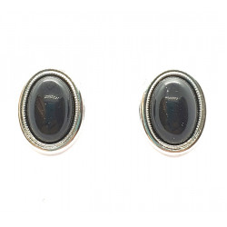 Black onyx clip-on earrings