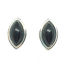 Black onyx clip-on earrings