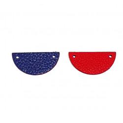 leather piece for earrings dark blue / red