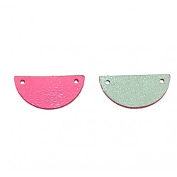 leather piece for earrings pink / gray