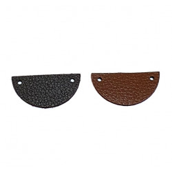 leather piece for earrings black / brown
