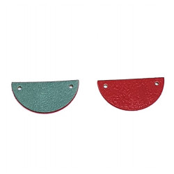 Leather piece for earrings emerald-green / red