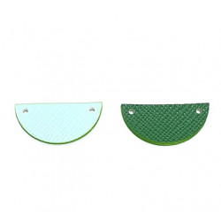 leather piece for earrings green / blue