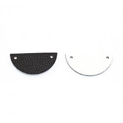leather piece for earrings black / white