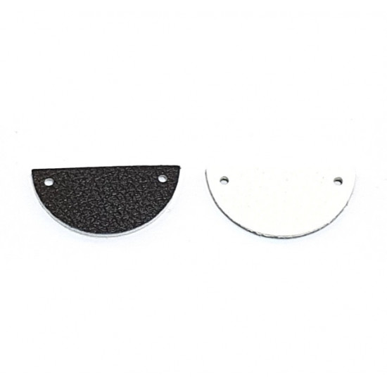 leather piece for earrings black / white