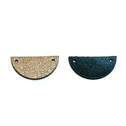 leather piece for earrings bronze / green