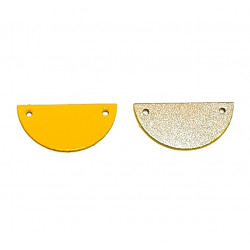 leather piece for earrings yellow / gray
