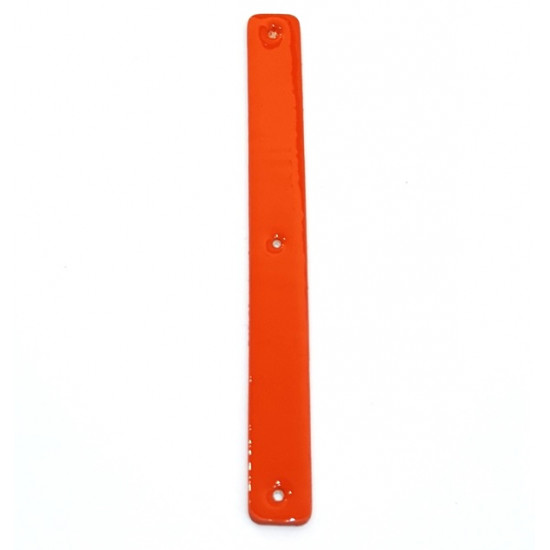 Leather strap 14 mm orange / metallic blue