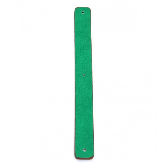 Cuir 14 mm vert / marron