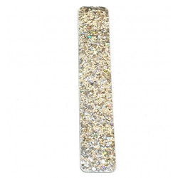 Leather strap 25 mm silver glitter / white
