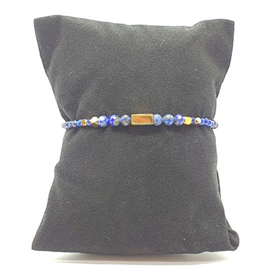 faceted lapis lazuli bracelet 4mm