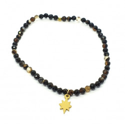 bracelet agate noire inox