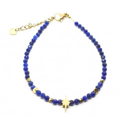 faceted lapis lazuli bracelet 4mm