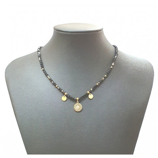 black agate necklace 4mm