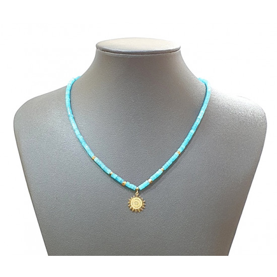 faceted aquamarine necklace 4mm