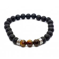 tiger eye and lava stone bracelet 8mm