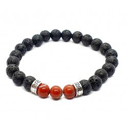 red jasper and lava stone bracelet 8mm